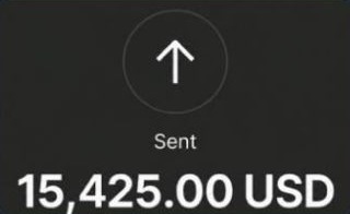 15,425.00 USD sent
